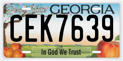 GA license plate CEK7639