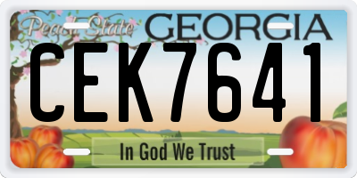 GA license plate CEK7641