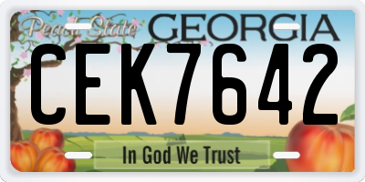 GA license plate CEK7642