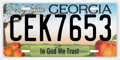 GA license plate CEK7653