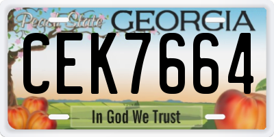 GA license plate CEK7664