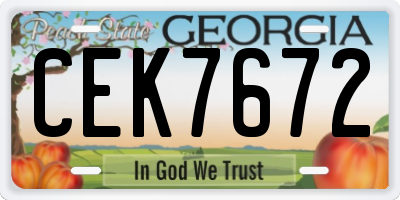 GA license plate CEK7672