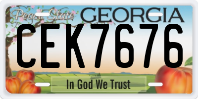 GA license plate CEK7676