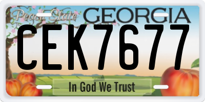 GA license plate CEK7677