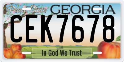 GA license plate CEK7678