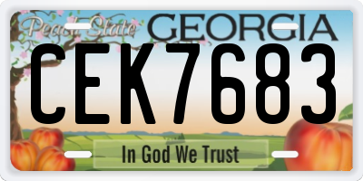 GA license plate CEK7683