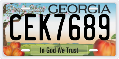 GA license plate CEK7689