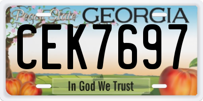 GA license plate CEK7697