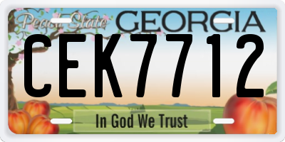 GA license plate CEK7712