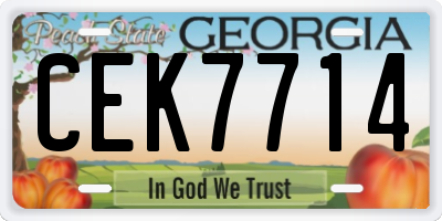 GA license plate CEK7714