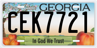 GA license plate CEK7721