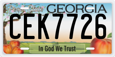 GA license plate CEK7726
