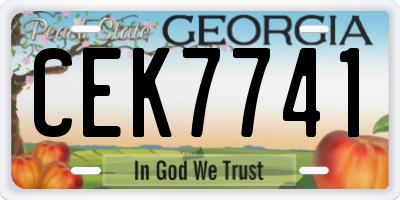 GA license plate CEK7741
