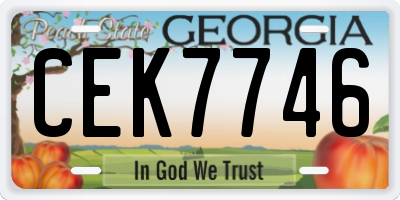 GA license plate CEK7746