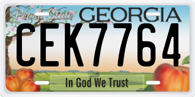 GA license plate CEK7764