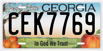 GA license plate CEK7769