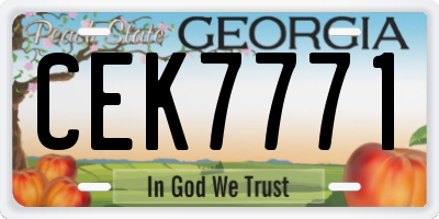 GA license plate CEK7771