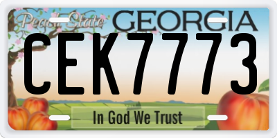 GA license plate CEK7773