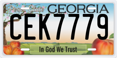 GA license plate CEK7779