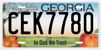 GA license plate CEK7780