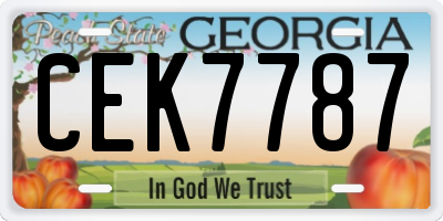 GA license plate CEK7787
