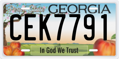GA license plate CEK7791