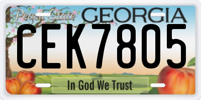 GA license plate CEK7805