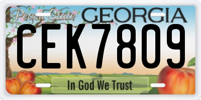 GA license plate CEK7809