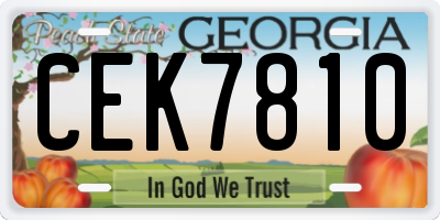GA license plate CEK7810