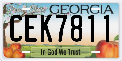 GA license plate CEK7811