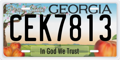GA license plate CEK7813