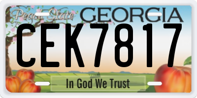 GA license plate CEK7817