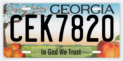 GA license plate CEK7820