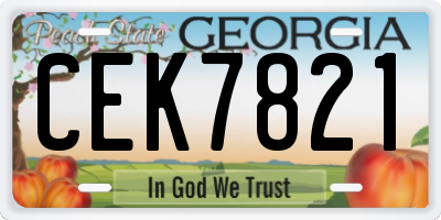 GA license plate CEK7821