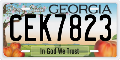 GA license plate CEK7823
