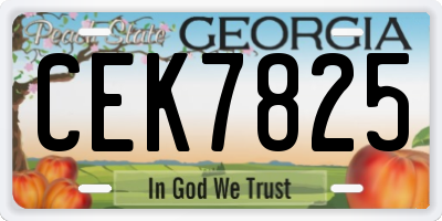 GA license plate CEK7825