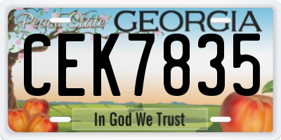 GA license plate CEK7835