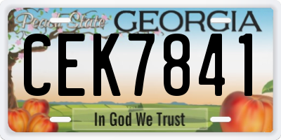 GA license plate CEK7841