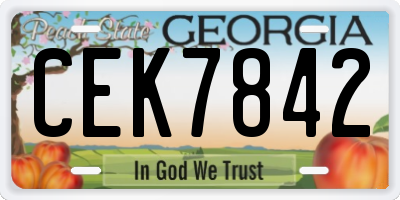 GA license plate CEK7842