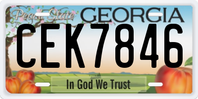 GA license plate CEK7846
