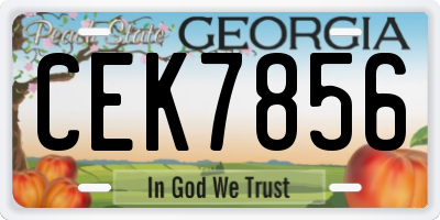 GA license plate CEK7856