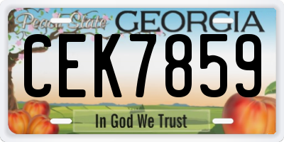 GA license plate CEK7859