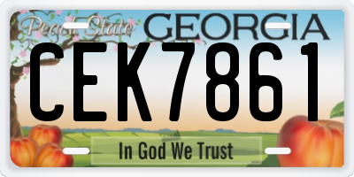 GA license plate CEK7861