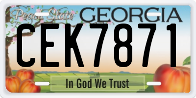 GA license plate CEK7871