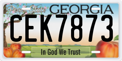 GA license plate CEK7873