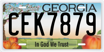 GA license plate CEK7879