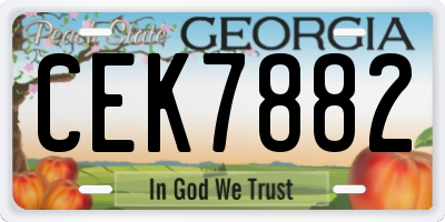 GA license plate CEK7882