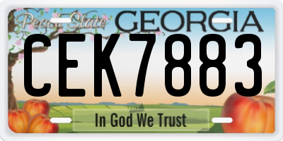 GA license plate CEK7883