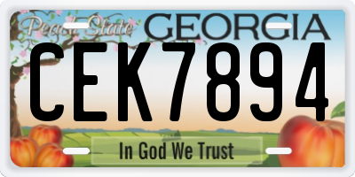 GA license plate CEK7894
