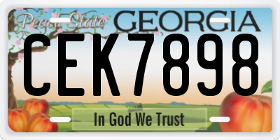 GA license plate CEK7898